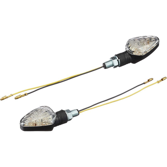 Kijima Motorcycle Motorcycle Parts LED Turn Signal Lamp MAT Type M10 50x37x32mm 12V1W General Purpose Black/Clear 2 Pieces 219-5130 (E Mark Obtained)