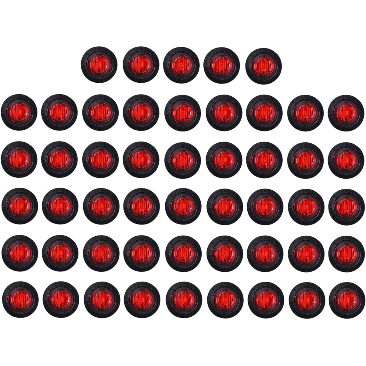 TMH 50 pieces 3/4 inch mount red LED clearance marker light side marker light LED marker light Light LED trailer marker light trailer light