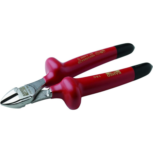 BAHCO Side Cutting Plier with Insulated Handles 1000V Powerful Nipper for Both Soft and Hard Wires 2191V-200