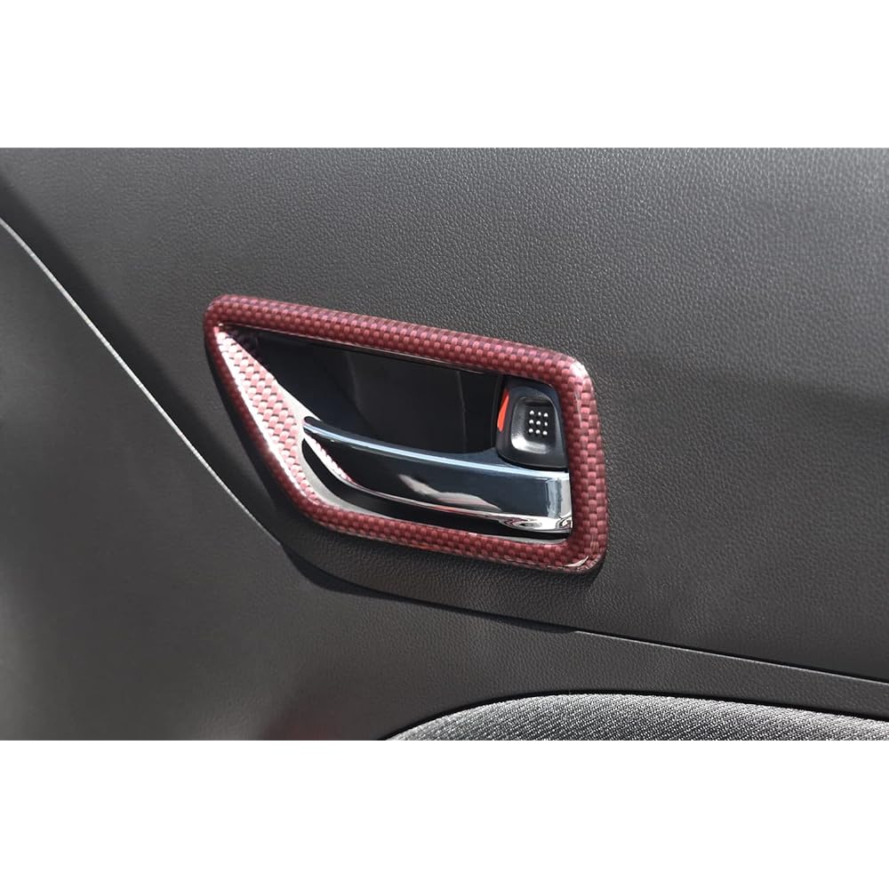 SecondStage Suzuki Swift Sport ZC33S Swift Door Bezel Panel Red Carbon Style S038D1R