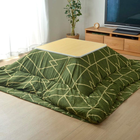 Ikehiko Kotatsu Futon Square Bed Set Form Green Approx. 190 x 190 cm #5995500