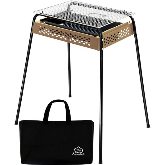 PYKES PEAK BBQ Stove BBQ Stove Large Large Number of People 1 to 4 People Compact Outdoor Camping 4 Level Height Adjustment SMART GRILL EX-S [KHAKI]