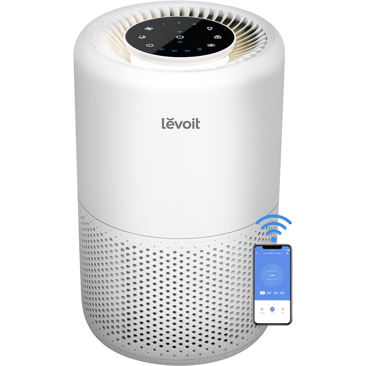Levoit Air Purifier, 18 Tatami Tatami, Small, Tabletop, Energy Saving, Deodorizing, Mold Removal, Plasma Ion Compact, House Dust, Dust Collection, Pet, Smartphone Compatible, 2in1 Purification, Pollen, Core 200S White