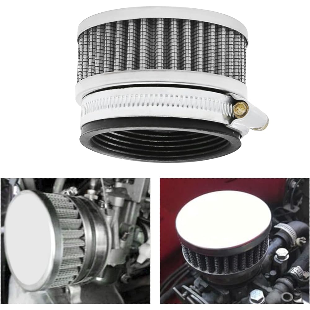 Motorcycle scooter Stainless steel air intake filter 58mm cleaner + clamp