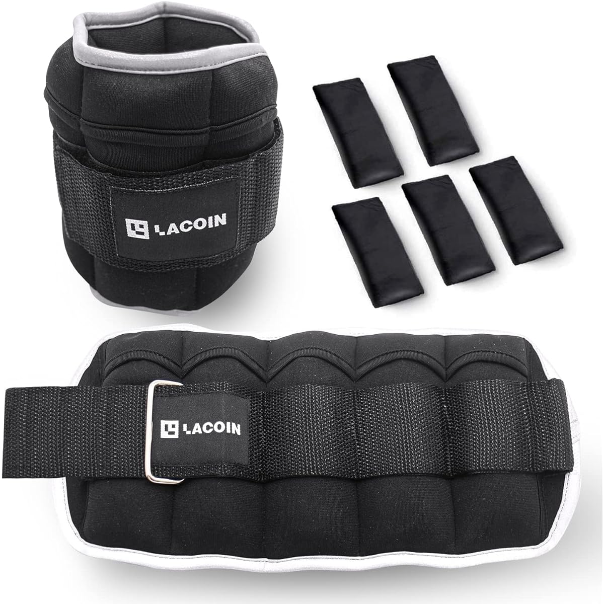 Muscle Training Weight LACOIN Set of 2 Weight Adjustable Ankle Weights Ankle Weights Power Ankle 5 Levels Adjustable Soft Bilateral Use Walking Jogging Exercise Aerobic Exercise Core Training Weight Training