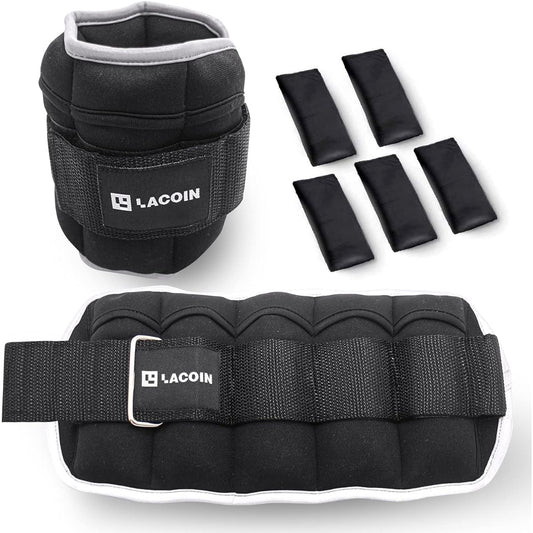 Muscle Training Weight LACOIN Set of 2 Weight Adjustable Ankle Weights Ankle Weights Power Ankle 5 Levels Adjustable Soft Bilateral Use Walking Jogging Exercise Aerobic Exercise Core Training Weight Training