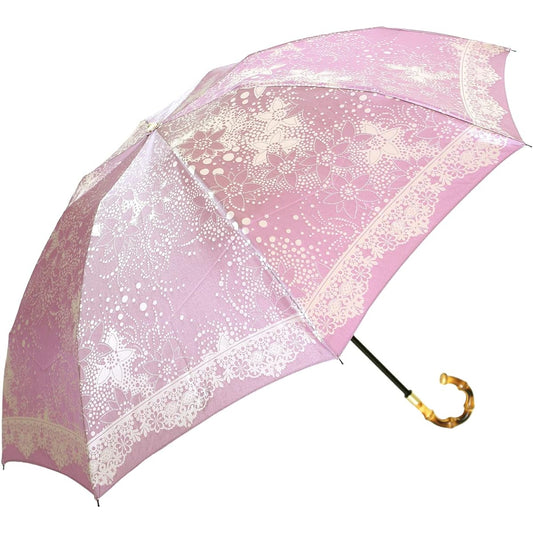 Makita Shoten Co., Ltd. Women's Folding Umbrella Mini Kirie Dot Flower (Purple) Luxury Koshu Ori Made in Japan 13660104
