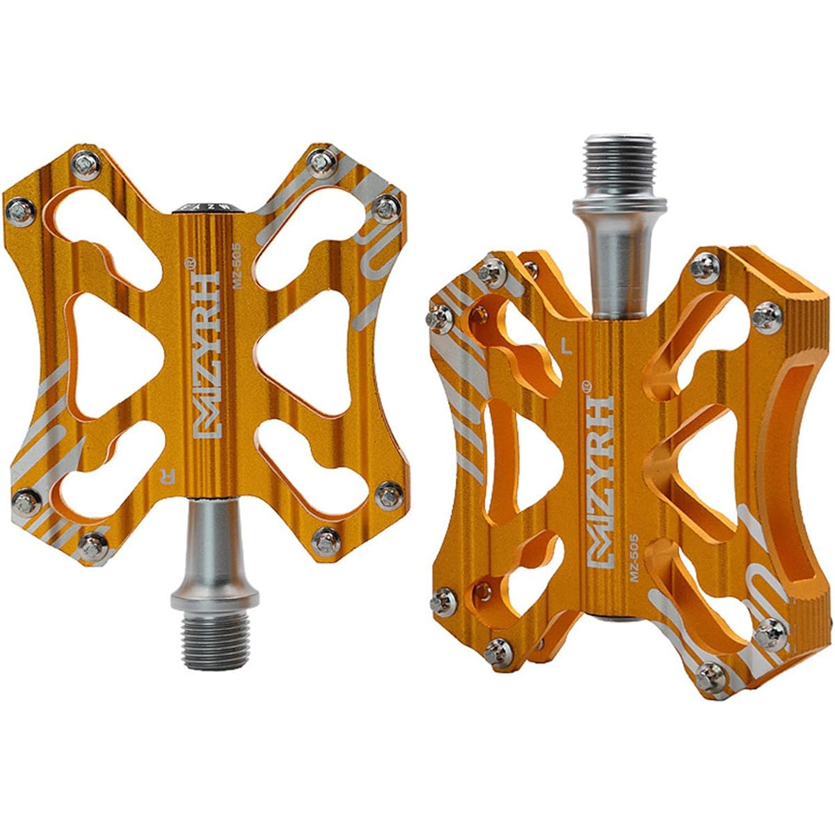 [ThinkTop] 3 Bearing Bicycle Pedal Axle 9/16" Ultra Light Aluminum Alloy Lubricating Oil High Strength Road Bike MTB Mountain Bike Gold (Gold)