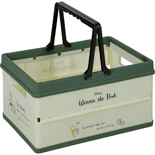 CAPTAIN STAG Disney Folding Container Basket Folding Handy FD Container with Handle L Size Width 450 x Depth 315 x Height 255mm Height 65mm when stored Capacity 26L Winnie the Pooh/Outing MA-1092