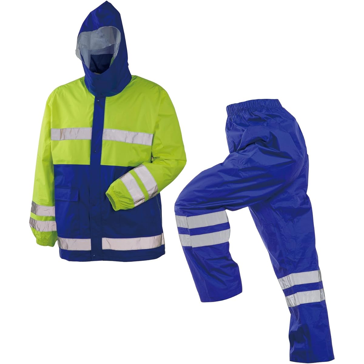 Kawanishi Kogyo Rain Mania High Visibility Rain Suit Yellow L [Rain Gear/Rain Wear] #3547