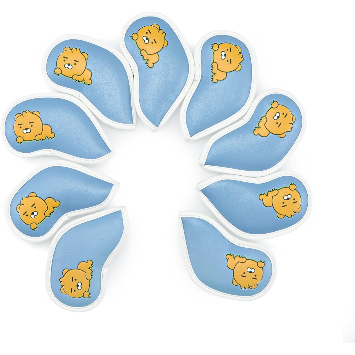 [Official] KAKAO FRIENDS GOLF Basic Iron Cover, Character Golf Head Cover (Set of 9)