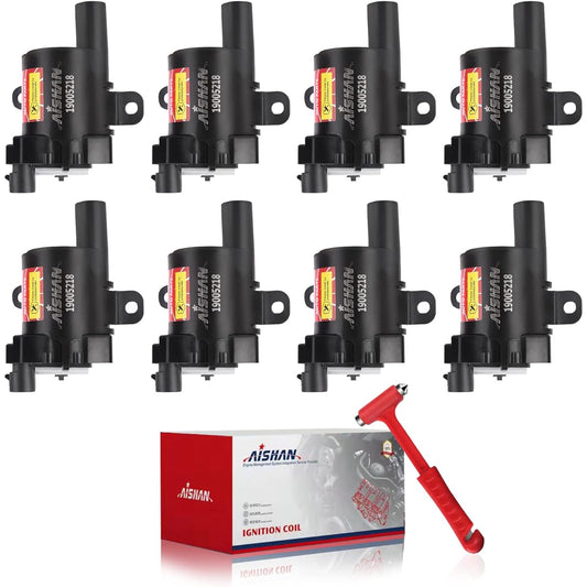 AISHAN Ignition Coil Pack 8 Pieces Set Chevrolet Avaranto Sylvalard 1500 Subaru Taho GMC Sierra 1500 Ucon Cadillac Escaled 5.3L 4.8L | Replacement # UF262 D585 19005218