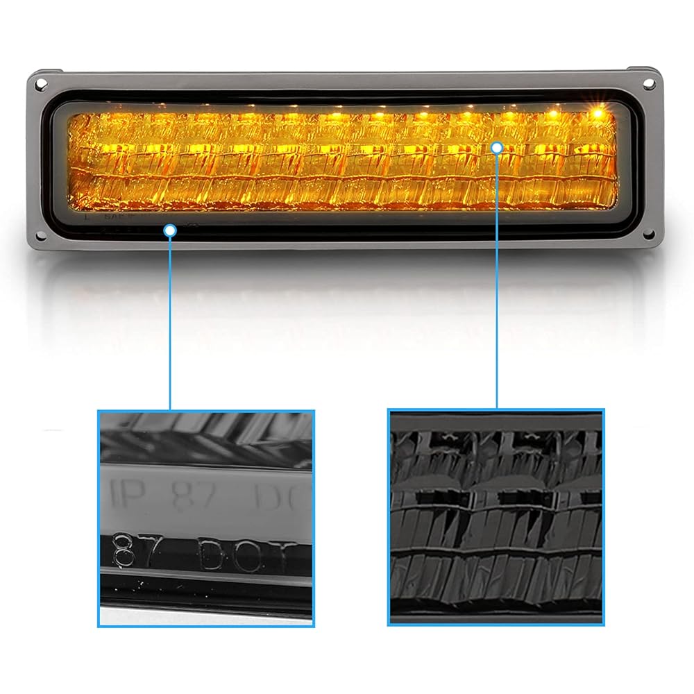 AMERILITE Smoked LED Parking Winker Light Set Full Size/Blazer/Subburn for Sierra/Yukon -The passenger seat and driver's seat side