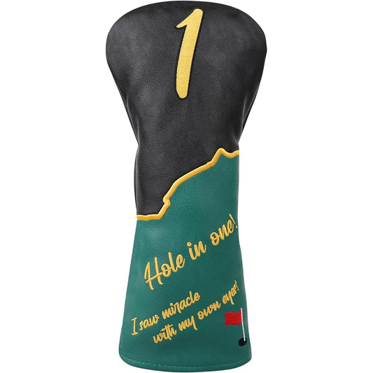 mytag Putter Cover Head Cover High Quality Leather Magnetic Closure Pin Type Putter Cover Green White