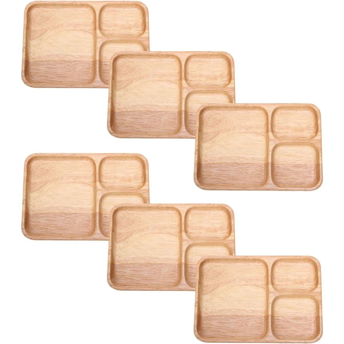 Fujiboeki Lunch Plate Rectangle Plate B Bonheur Natural Width 24 x Depth 17cm Set of 6 24391