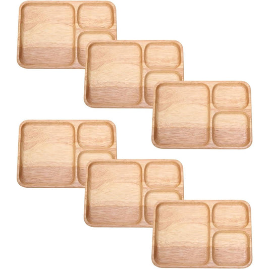Fujiboeki Lunch Plate Rectangle Plate B Bonheur Natural Width 24 x Depth 17cm Set of 6 24391