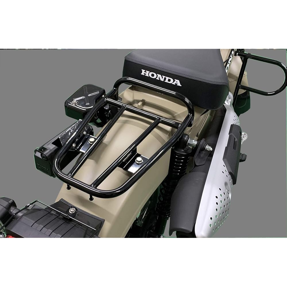 Kijima Motorcycle Rear Carrier CT125 Hunter Cub (JA55/JA65) Top Plate Size: Height 330 x Width 240mm Steel Black 210-2759