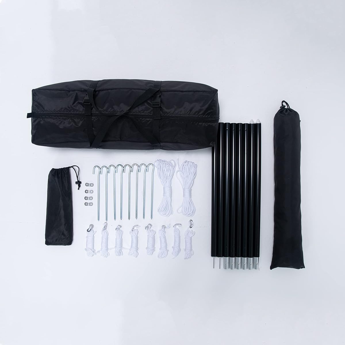 DOKICAMP Tarp Pole Tent Pole Height Adjustment 4 Levels Diameter 28mm Length 2.4m Set of 2 Storage Case with Rope