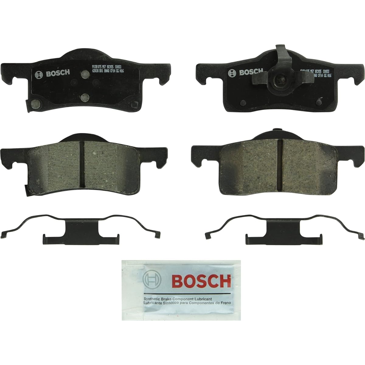 Bosch BC935 QuietCast Premium Ceramic Disc Brake Pad Set For 2003-2006 Ford Expedition and 2003-2006 Lincoln Navigator; Rear
