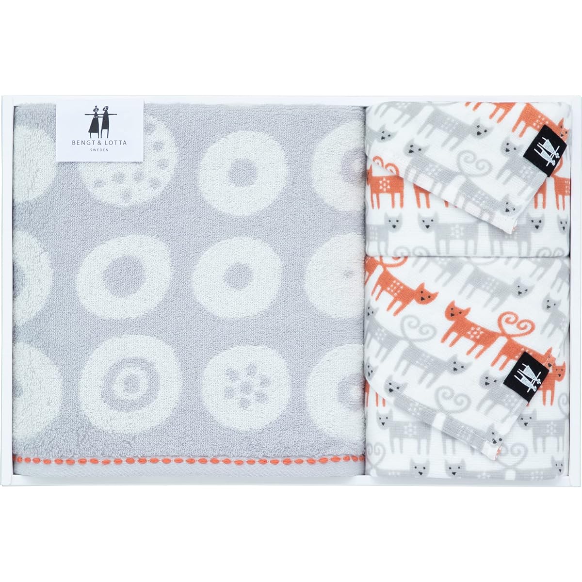 Infield Towel Gift Benged & Lotta Bath Towel x 1 Face Towel x 1 Guest Towel x 1 Gray UCHINO VR50007 Gy