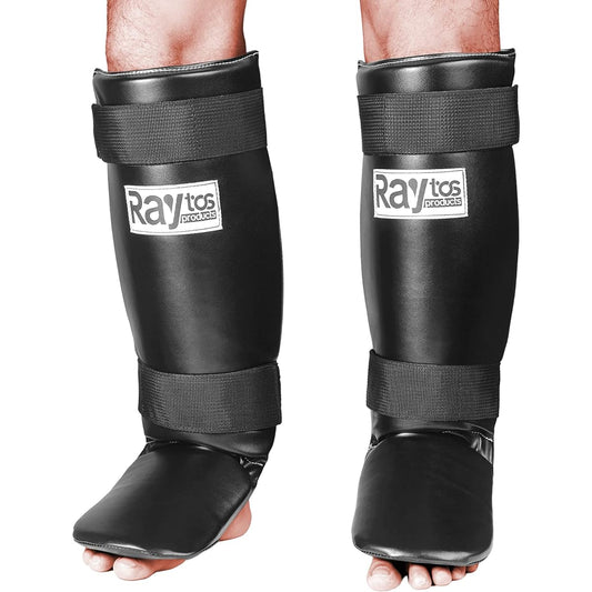 Raytos Basic Leg Guard Legs Kickboxing Leg Support Kickboxing Leg Guard Shin Guard 3cm Thick Inner Shock Absorption Martial Arts Karate Protector