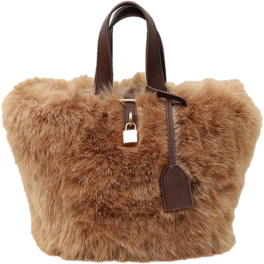 [Sameer Nasri] Tote Bag Sugar Furry Reusable Tote Bag Women's 2252211014 Camel (345)