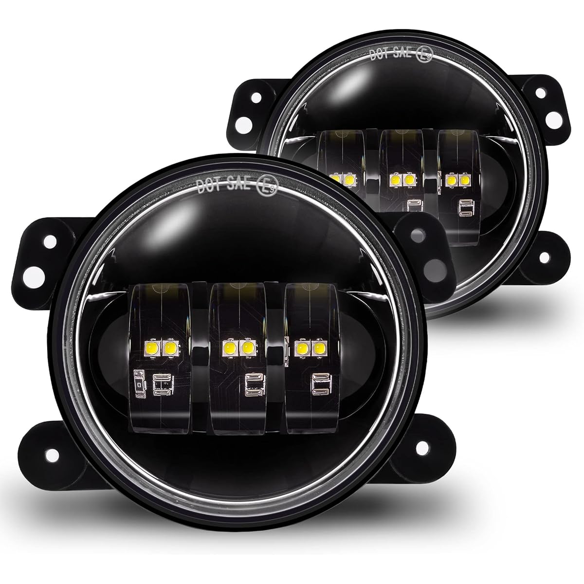 TRUE MODS 4 inch 60W LED Fog Light Jeep Langler JK Unlimited JKU Front Bumper Accessories 2007-2018 Round Driving Light