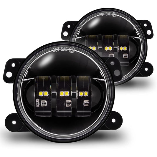 TRUE MODS 4 inch 60W LED Fog Light Jeep Langler JK Unlimited JKU Front Bumper Accessories 2007-2018 Round Driving Light