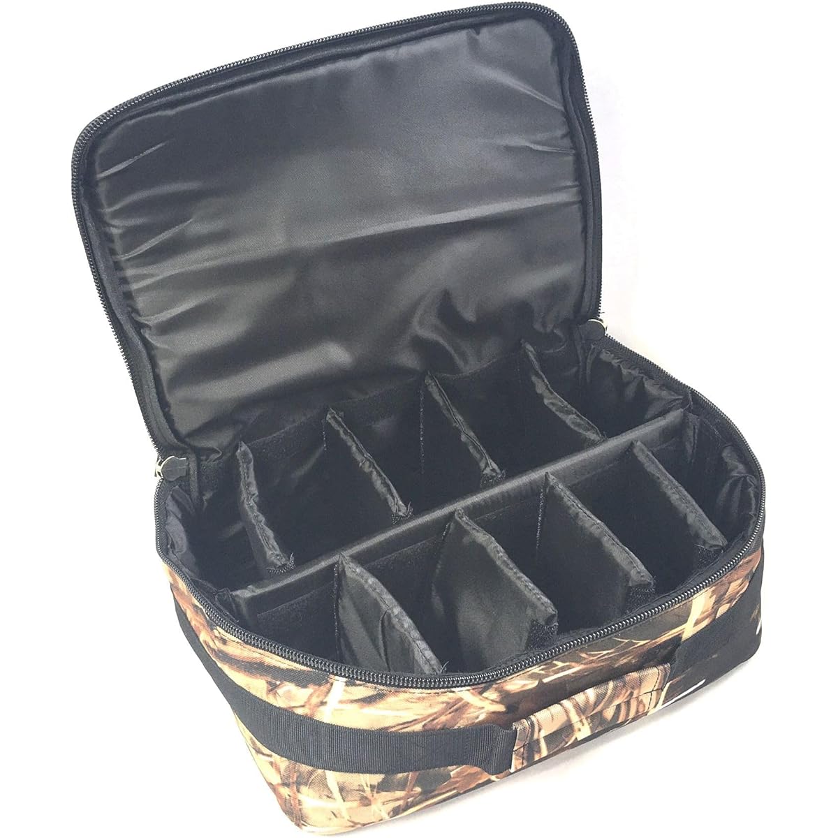 Camouflage pattern reel case ★The inner partitions are adjustable so you can store reels of various sizes, and the 8 partitions are removable so you can also store small items.Bait reel case Spinning reel case Fly reel case Reel bag Tackle box
