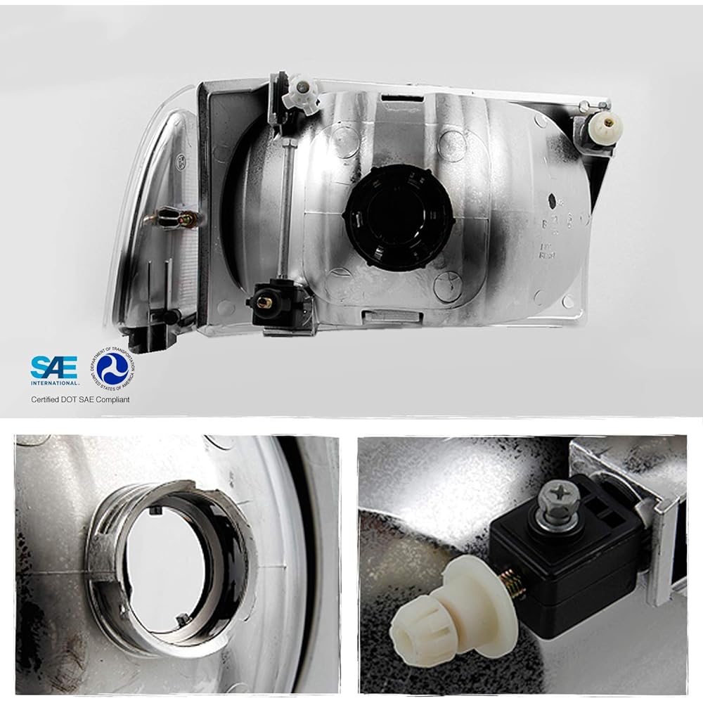 1999-2004 Ford Exkusage F250 F350 F450 F550 Super Duty Clear Headlight replacement driver+passenger side pair set