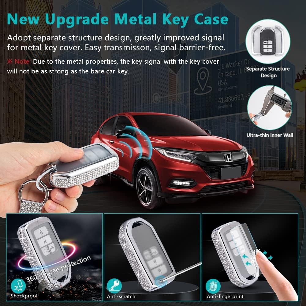 PIFOOG Glitter Car Accord Honda Accord Glitter Volume Nob-Sticker Switch Button Cover AX-L Touring Sedan 2018 2019 2020 Interior Decoration Trim
