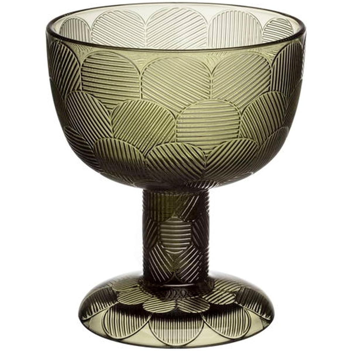 [Regular Imported Product] Iittala Miranda Bowl with Legs 145mm Moss Green 1051297