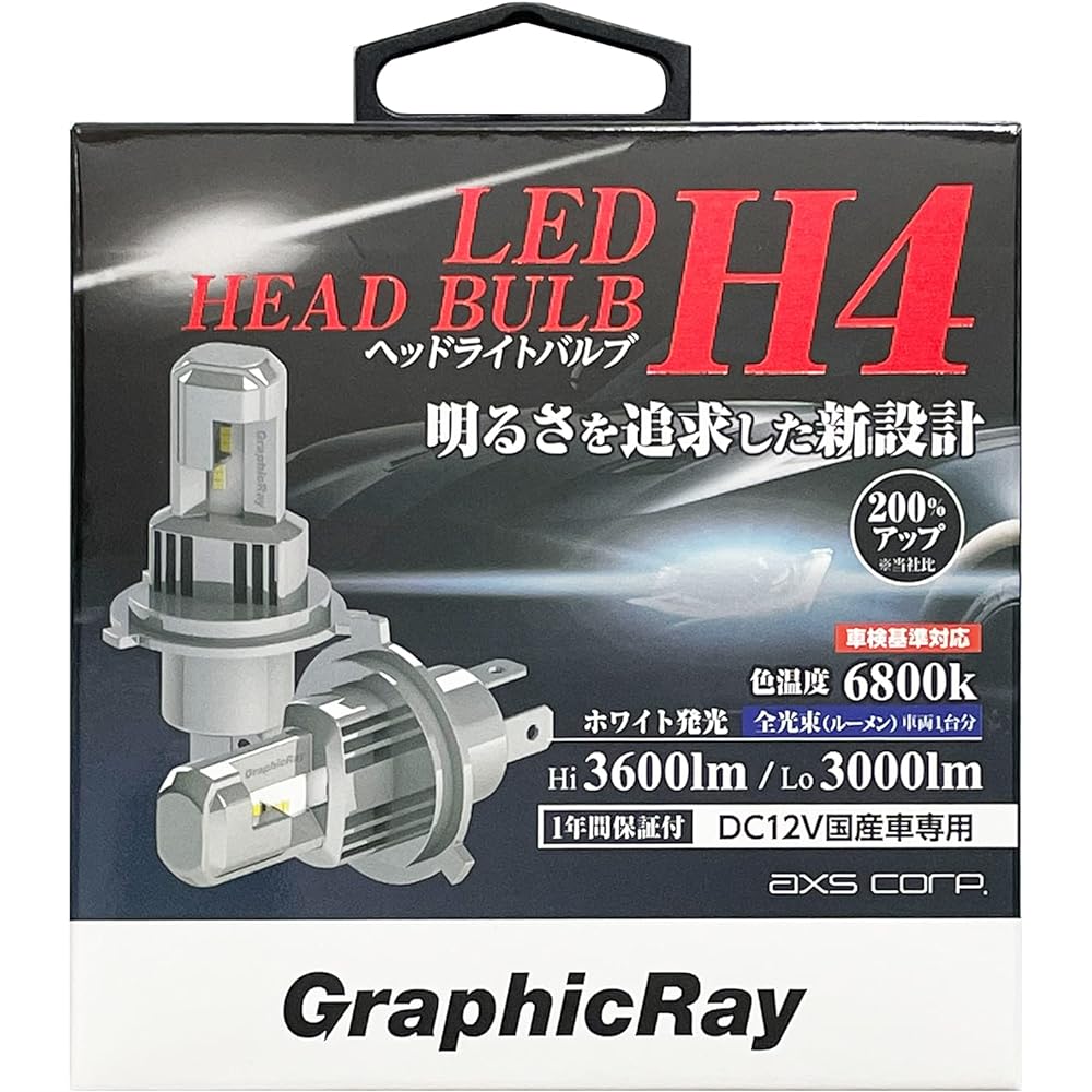 AXS LED headlight bulb H4 white GRX-720