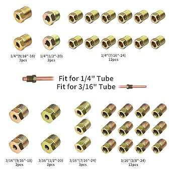 MAHLER GATES 35 Peace Brake Line Contribution Nut 3/16 Inches and 1/4 inch brake line tubes