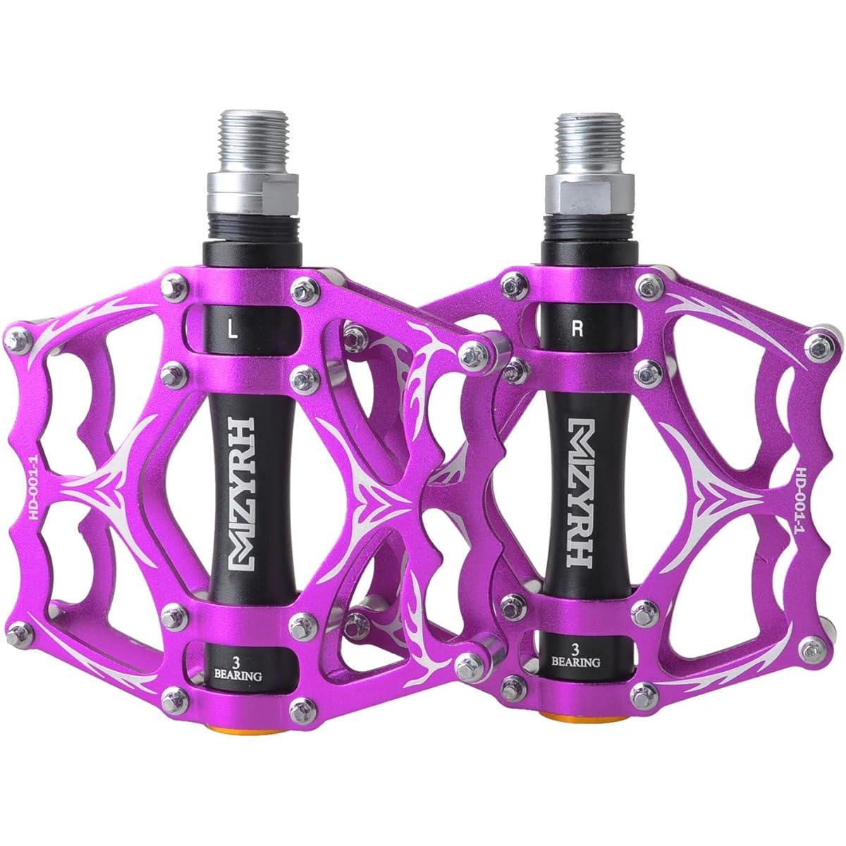 [Jpfashioning] Cross bike pedals, ultra-lightweight aluminum alloy flat pedals, durable, set of 2 (Purple 2)