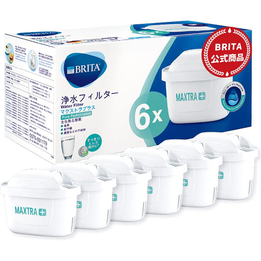 Brita Replacement Cartridge Maxtra Plus Pure Performance Set of 6 [Genuine Japanese Product]