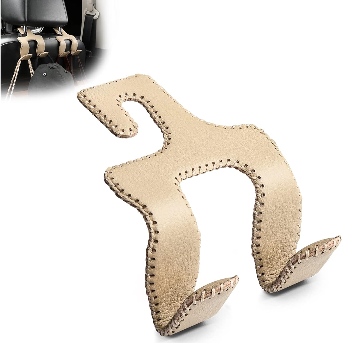 Car Seat Headrest Hook Bag Hook Headrest Hook 2 inches -1 Durable Hook Leather Car Headrest Hook Car Seat Back Hook Car Purse Accessory Hanging/Wallet/Umbrella/For Food Bags