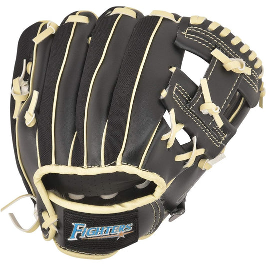 Fighters x GP Baseball Glove Super Light for Elementary School Lower Grades 9 Inch Black Right Throw Left Throw