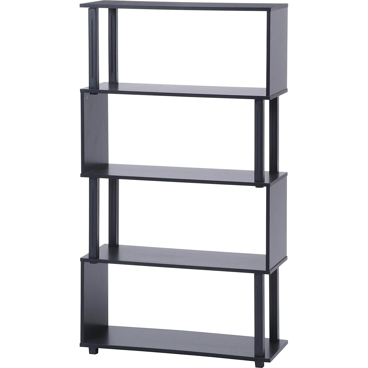 Fuji Boeki Open Rack Display Rack 4 Tiers Width 80cm Height 148.3cm Brown Black Easy Assembly Fit 99600