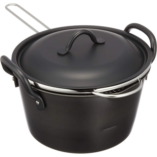 Nichi Nichi Utensils Deep frying pot with basket 18cm IH compatible Made in Japan Black