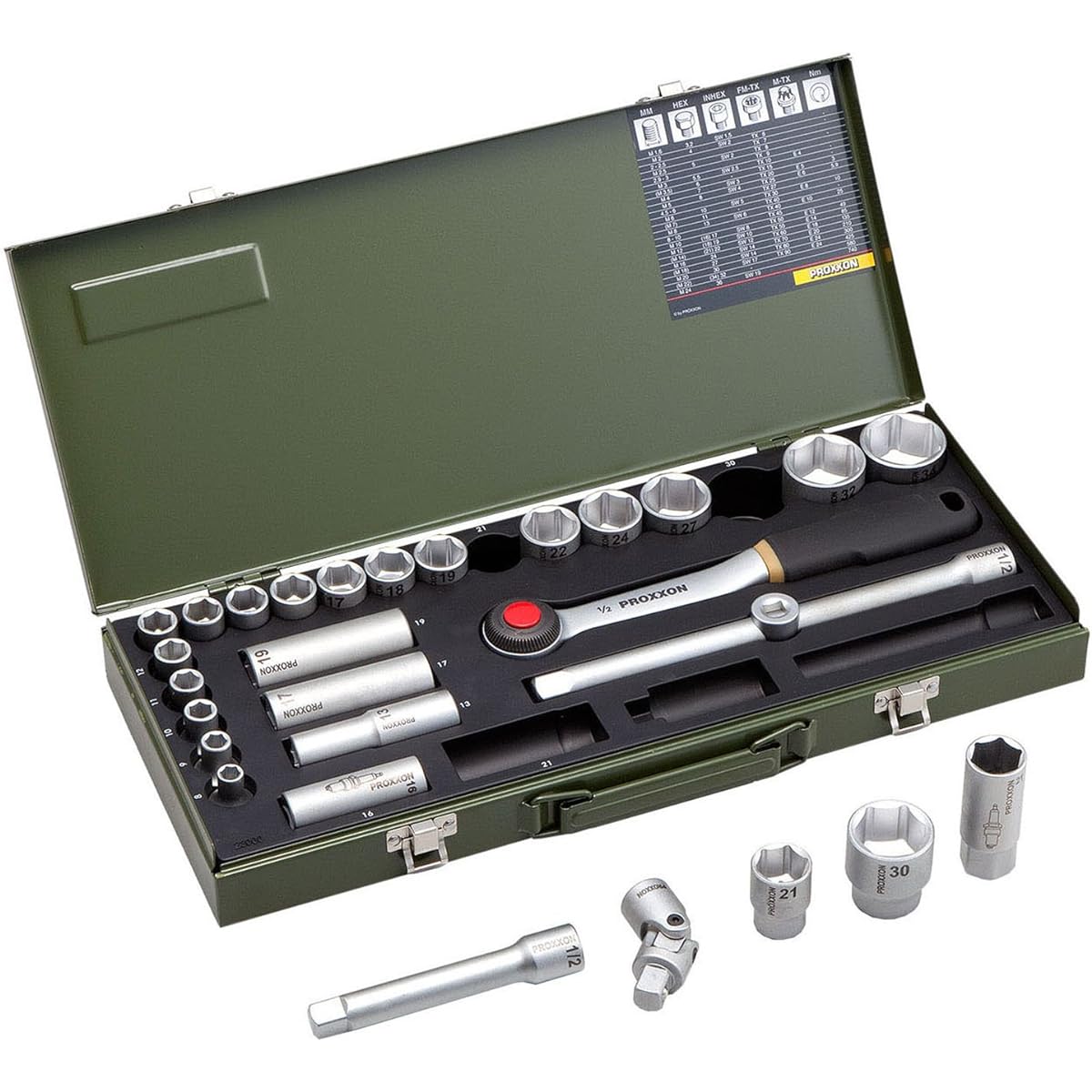 PROXXON 29-piece socket wrench set 1/2" No.82000