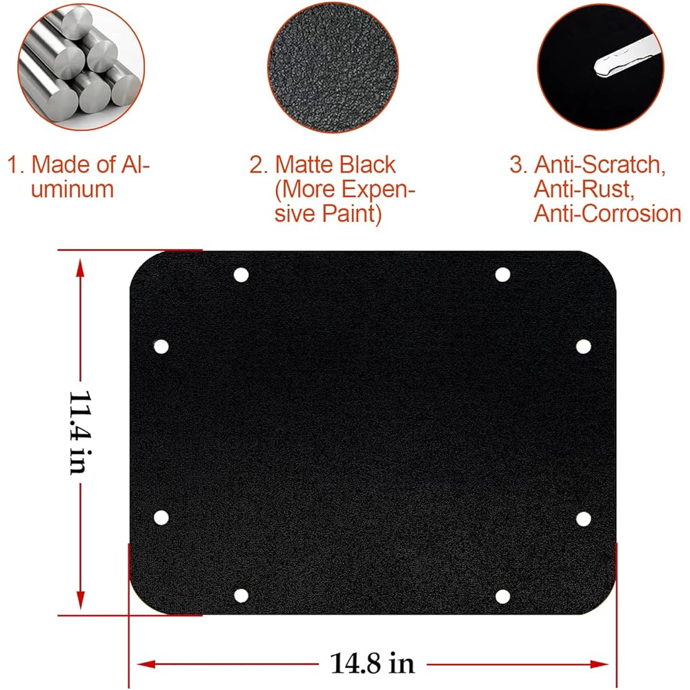BULING Aluminum Longer Spare Tire Carrier Filler Plate Plate Bent Plate Cover Gate Durable Rubber Plug Set and Factory Bolt 2007-2018 JEEP WRANGLER JK & JKU