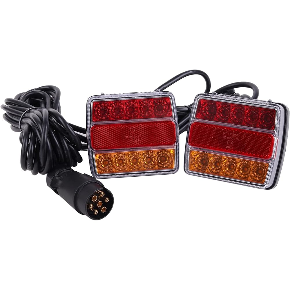 12V LED Tail Tail Lamp Light Turn Signal Brake Lamp Trailer Hitch Member Magnetic 7 Pin 7 Pole Coupler General Purpose Product (Set of 2)