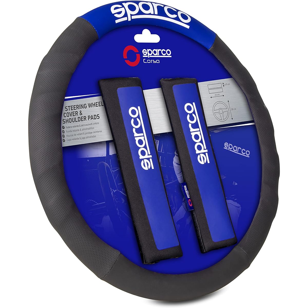 Sparco Steering Wheel Cover, Shoulder Pads , bule
