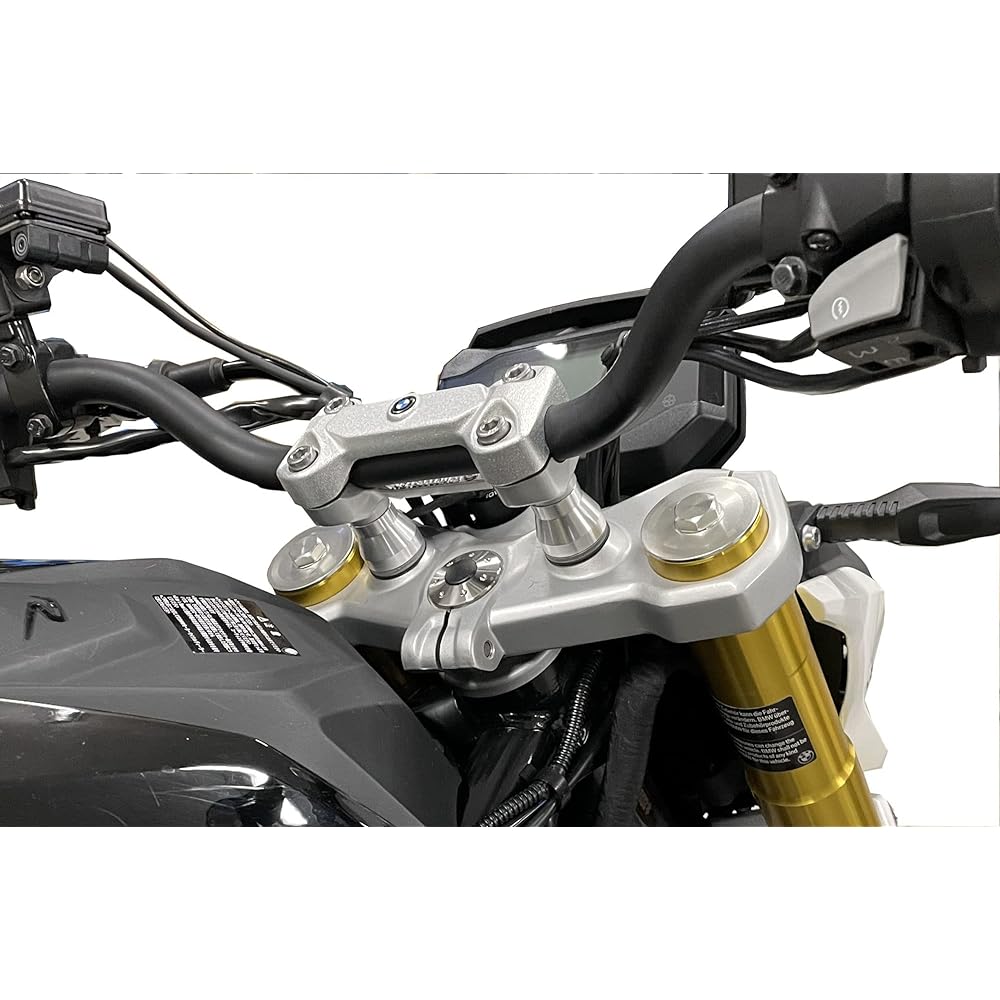 Kijima Motorcycle Bike Parts Handle Up Collar 25mm Up Left and Right Set BMW G310GS/R('17-) Aluminum Silver Finish BM-04010