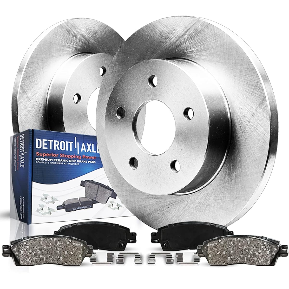 Detroit Car Axis -320mm Rear Disc Brake Kit Rotor Ceramic Pad With Hardware 2005- 2018 Chrysler 300- [2009- 2018 Dodge Chanranger] -2006-2018 Charger -V6 RWD Solidria Disc