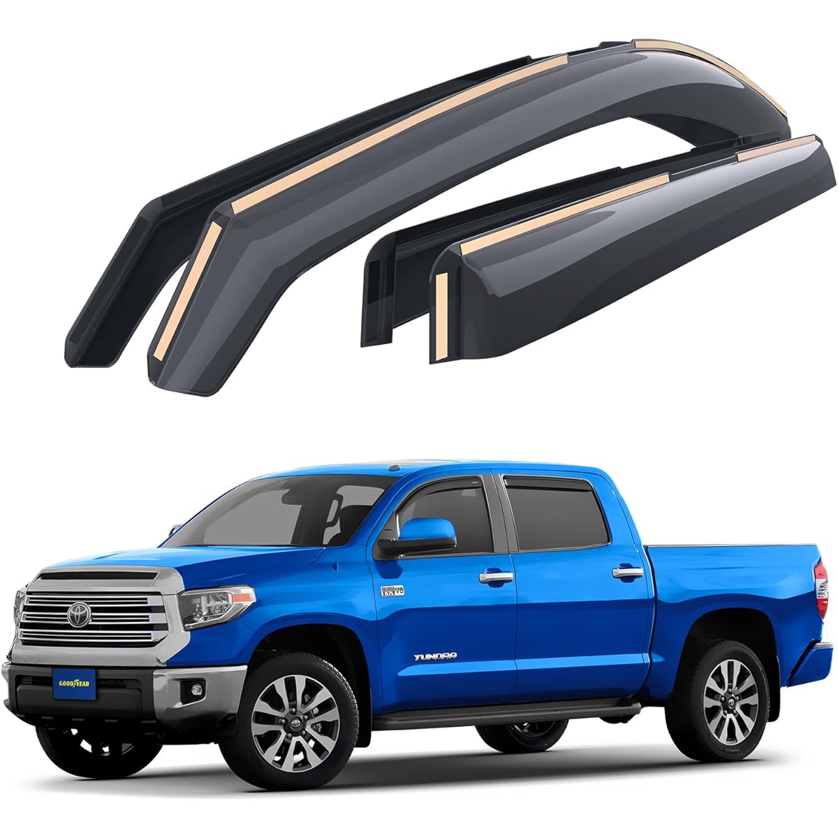 GOODYEAR (Goodyear) GY003412LP Window De Frector Toyota Tandra 2007-2021 CREWMAX Window Vent Dimp Dimproach Accessories 4