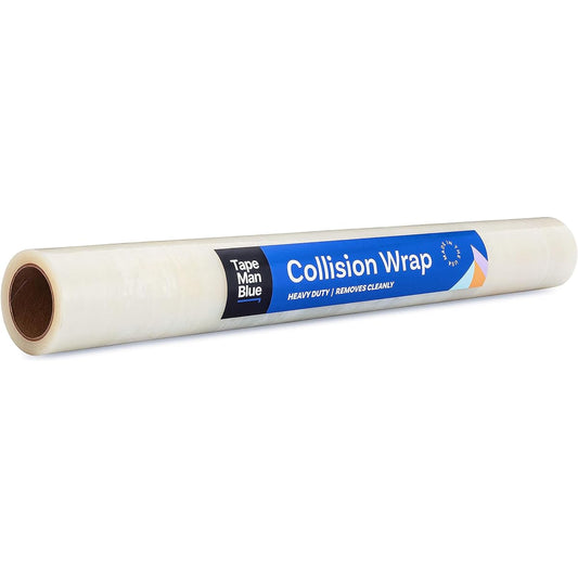 Tapemanblue crash/collision wrap 36 inches x 100 Feat Damaged Clear collision raps made in the United States that can be removed neatly