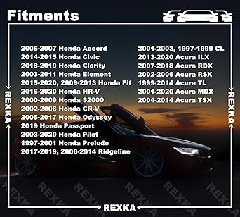 REXKA Fender Liner Splash Shield Wheel House Liners Cleft Philips Head SEMS Honda Acura BMW 90114-SE0-000 Accord ILX RDX TL TLX 9014SE0000 Compatible