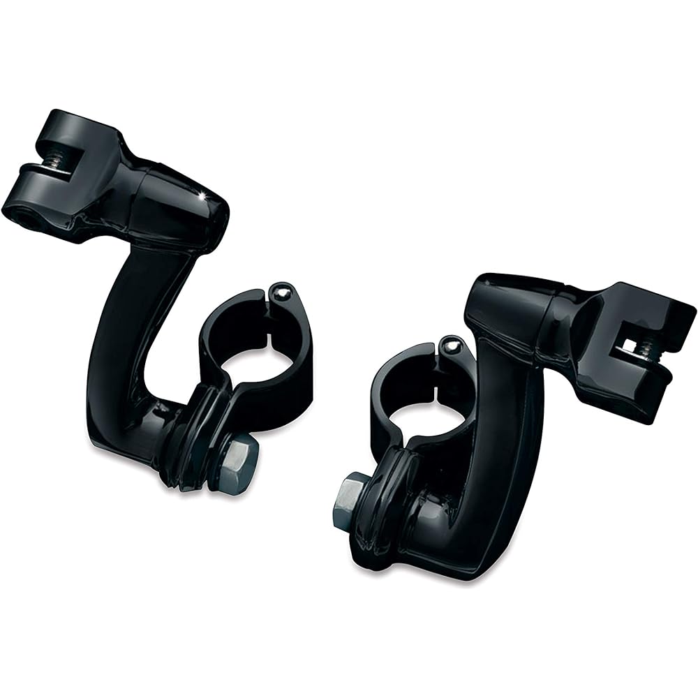 KURYAKYN 7571 Black Long Horn Off Set Peg 1-1/4 Inch Clamp